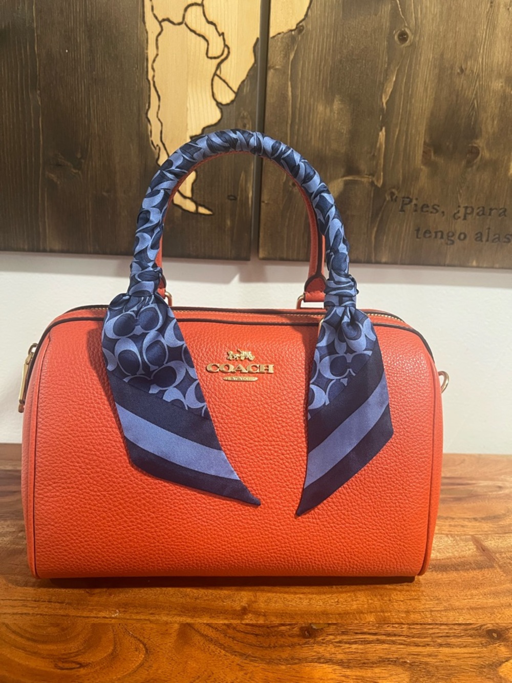 Coach Mango Pebbled Leather Rowan